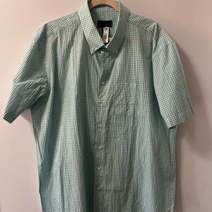 Men's Mint Checkered Short Sleeve Shirt